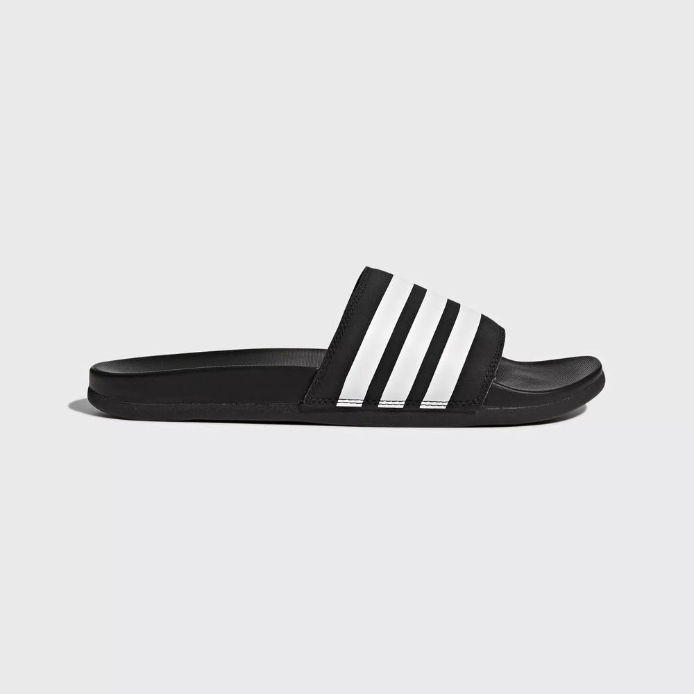 Adidas Adilette Cloudfoam Plus Stripes Sandalias Negros Para Hombre (MX-47242)